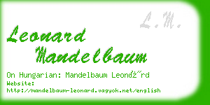 leonard mandelbaum business card